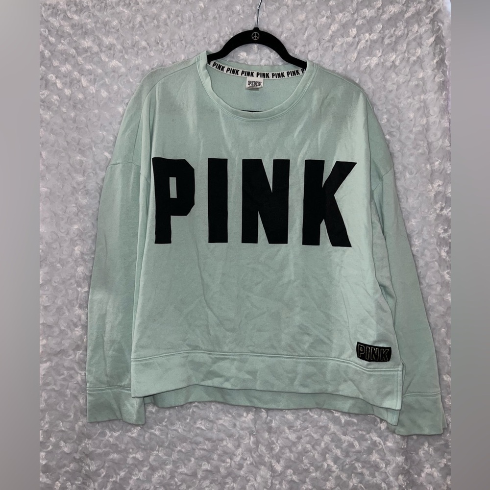Victoria's Secret PINK Mint Green Sweatshirt Size Large - Picture 4 of 6